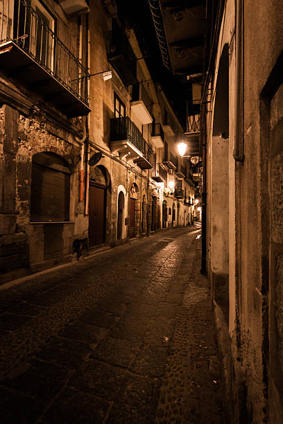 istock Empty street in Cefalu 614534420