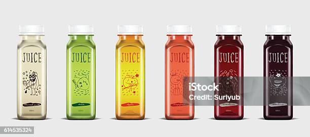 Concept De Marque De Bouteille De Jus En Plastique Vecteurs libres de droits et plus d'images vectorielles de Bouteille - Bouteille, Jus, Boisson