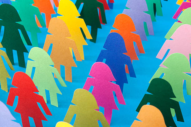 istock Rows of multicolored women 614536014