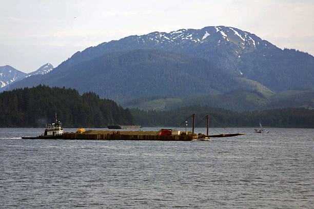 istock Barge at Icy Strait Point in Alaska 614537218