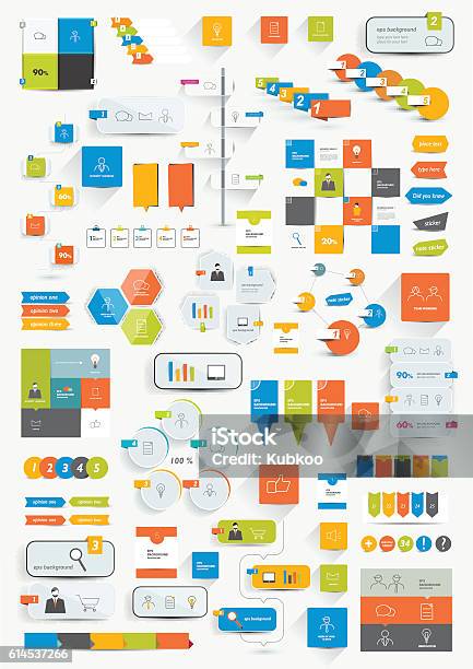 Set Of Infographics Flat Design Elements Vector Illustration Stock Illustration - Download Image Now