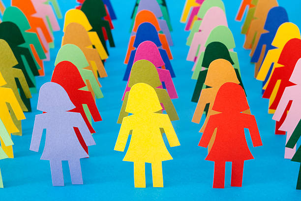 istock Rows of multicolored women 614537344