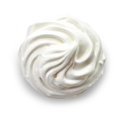 swirl of whipped eggs whites, top view