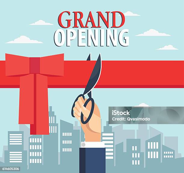 Grand Opening Stock Illustration - Download Image Now - Ribbon Cutting, Opening Ceremony, Backgrounds