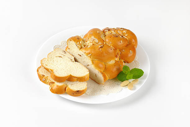 istock Christmas sweet braided bread 614606676