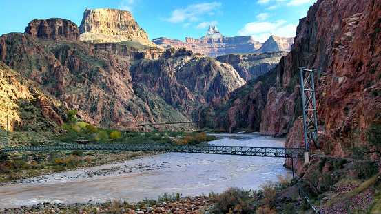 Bridge over the colorado river in the Grand Canyon