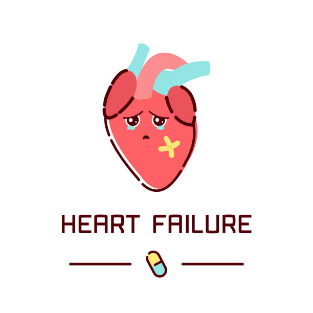 ilustraciones, imágenes clip art, dibujos animados e iconos de stock de cartel de insuficiencia cardíaca - pain heart attack heart shape healthcare and medicine