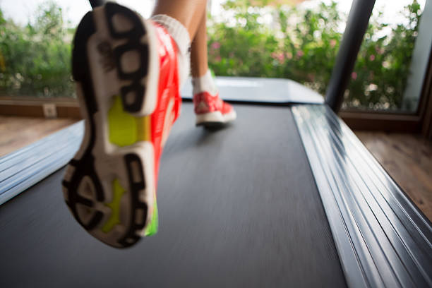 Woman running on treadmill