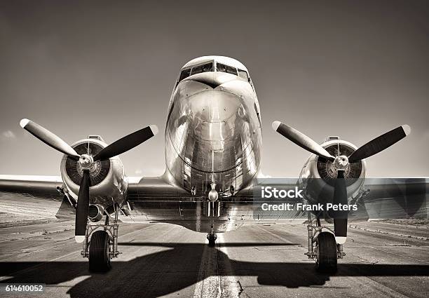 Vintage Airplane Stock Photo - Download Image Now - Airplane, Retro Style, Old-fashioned