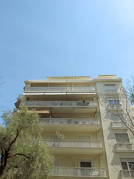 Typical Athenian block of flats stock photo