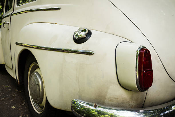 istock Beige Swedish vintage car 614614370