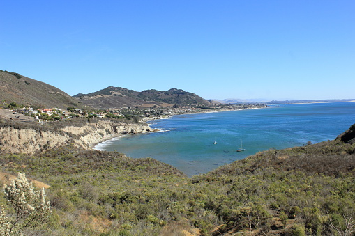 Looking at Shell Beach, California, from the parking area at Smuggles Cave, along the Central Coast of California.