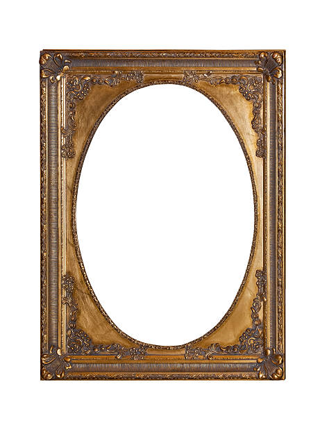 istock Antique gold frame for painting 614617180