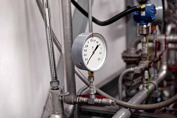 istock Steel pipelines and valves 614617234