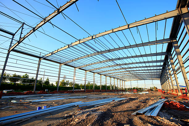 istock The construction of steel structure 614619050