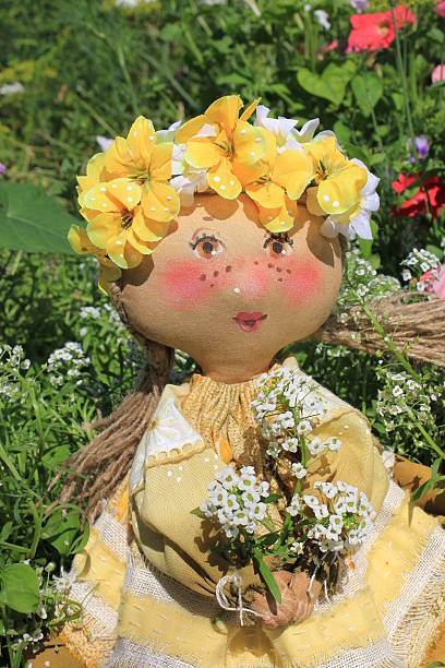 Russian homemade rag doll symbol of summer 8278 stock photo