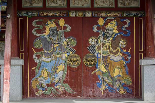 Tang Dynasty fresco in ZhangLe princess Mausoleum.long exposure in the princess mausoleum.