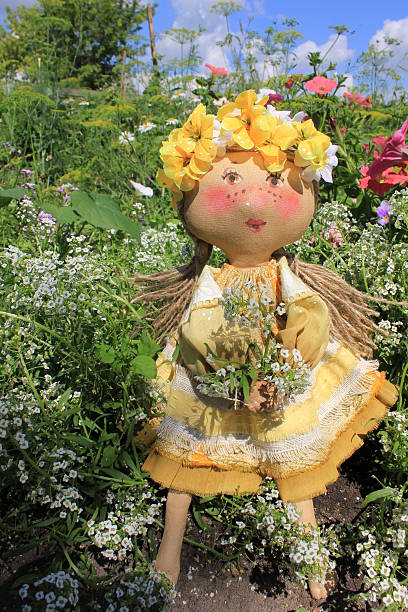 Russian homemade rag doll symbol of summer 8283 stock photo