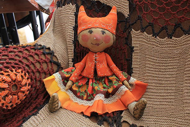 Russian homemade rag doll symbol of autumn 8292 stock photo