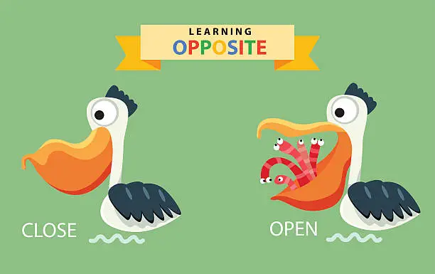 Vector illustration of Close vs Open