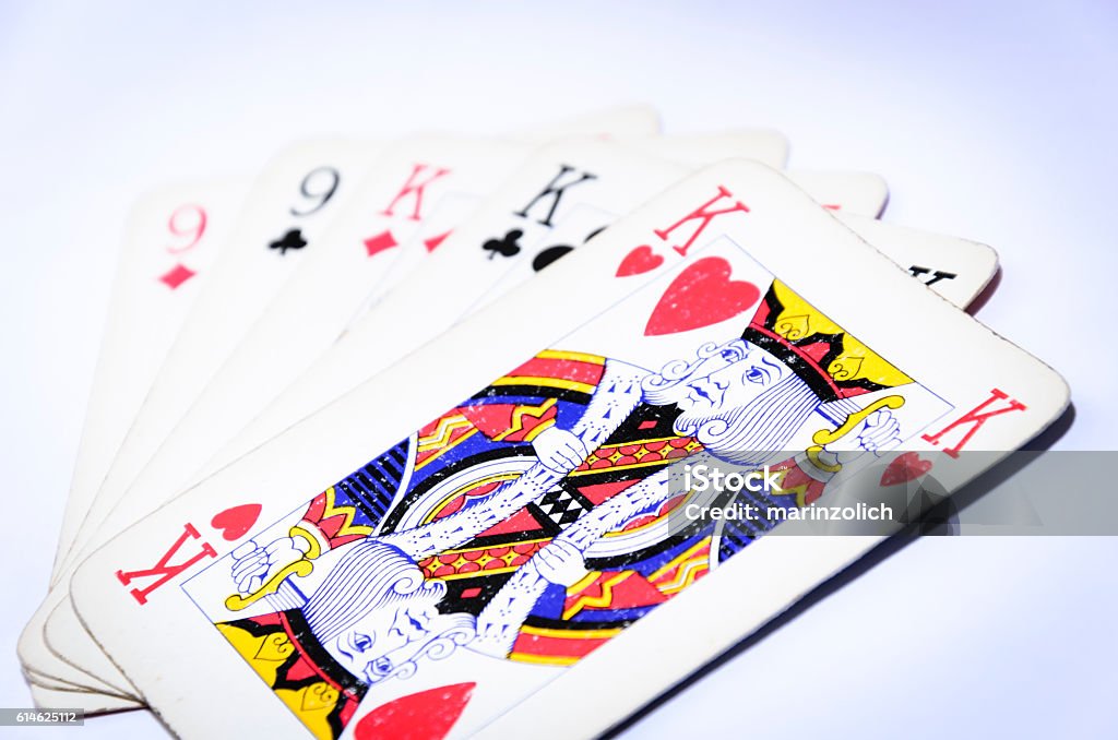 full house of kings close up of a full hous of kings , oker game, hazard Business Stock Photo