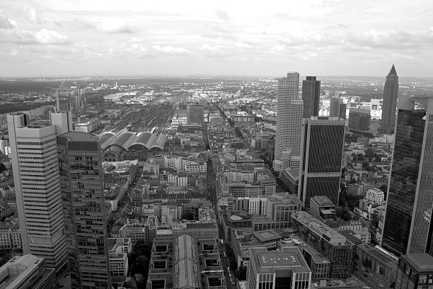 istock Frankfurt cityscape from Main tower, Germany 614628012