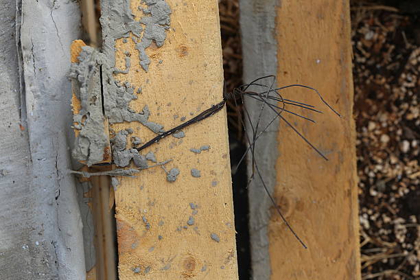 istock Construction Planks tied up, Close Up. 614629126