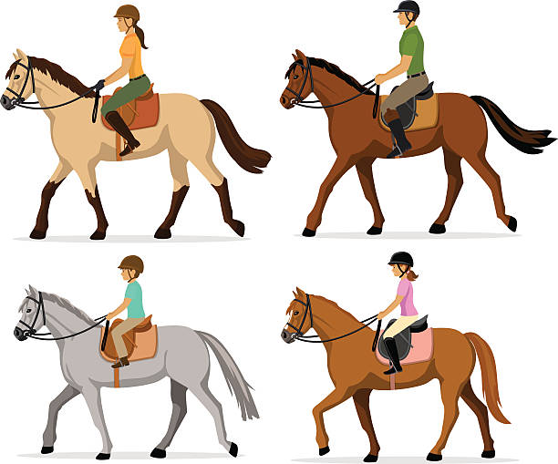 家族乗馬 - mounted点のイラスト素材／クリップアート素材／マンガ素材／アイコン素材