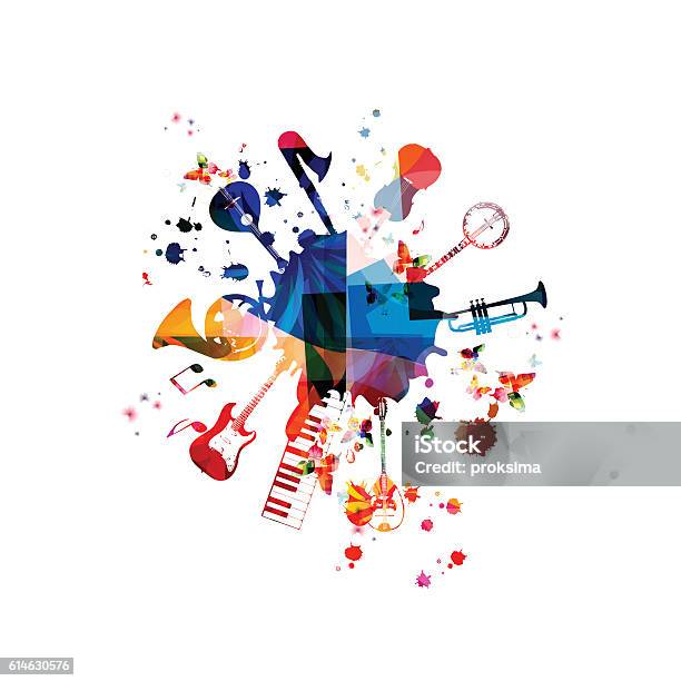 Music Template Vector Illustration Music Instruments Background Stock Illustration - Download Image Now