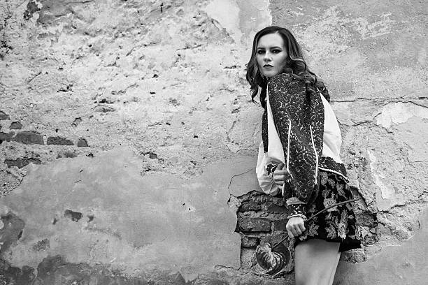 istock attractive fashion model in rural scene 614630772