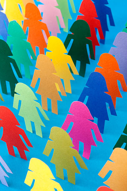 istock Rows of multicolored women 614633128
