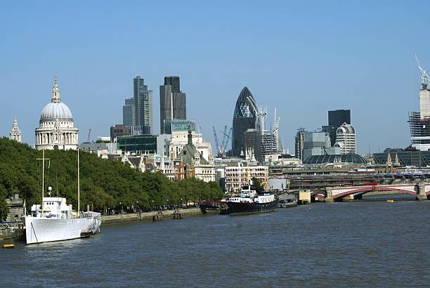 istock London skyline, River Thames Bank in England 614633162