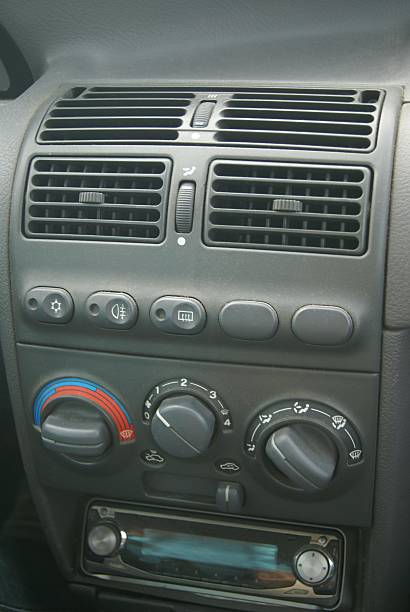 istock Vehicle instrument panel console and car stereo radio 614634128