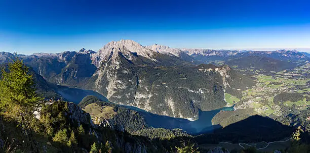 Köngissee in Nationalpark Berchtesgaden - seen from Mount Jenner