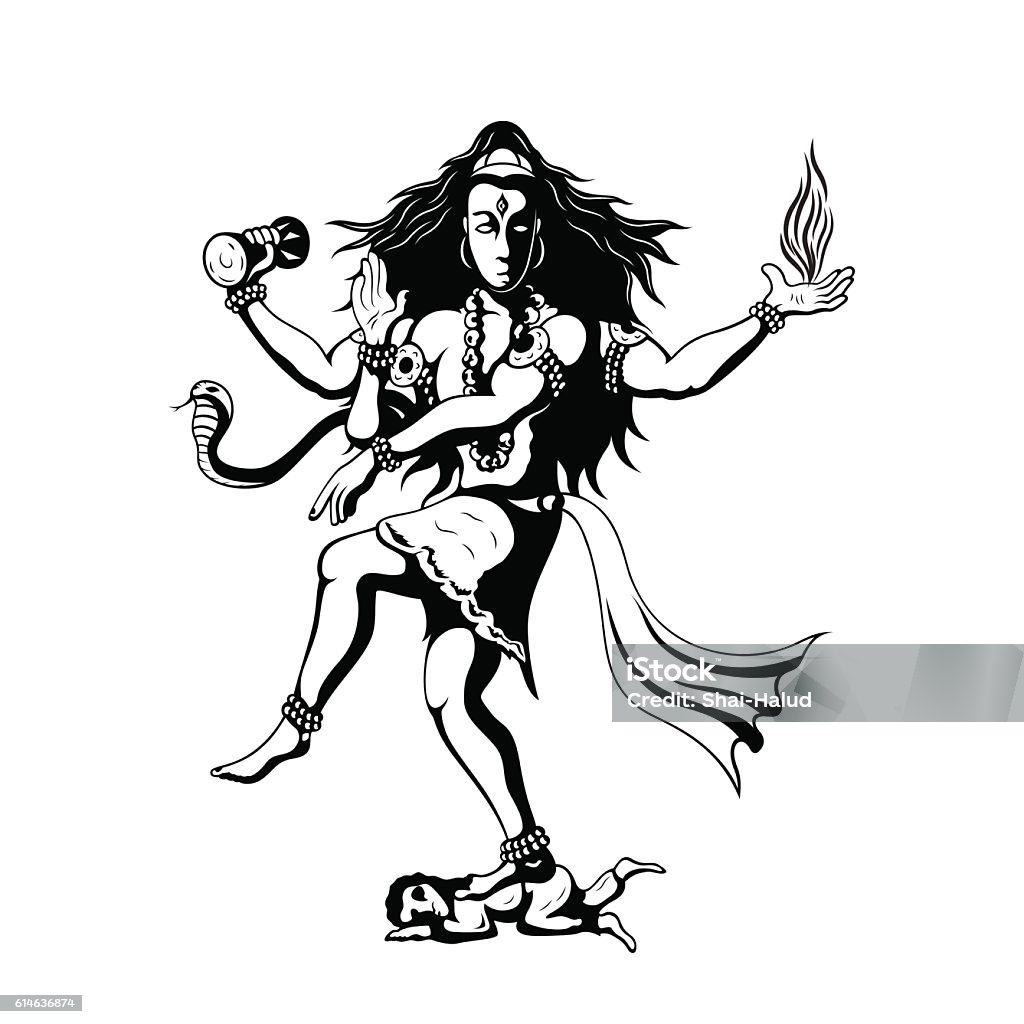 Dancing God Shiva Stock Illustration - Download Image Now - God ...