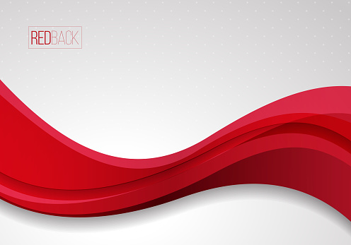 Wavy red and white vector abstract background. Ideal for brochure, flyer, and website design. With copy space.