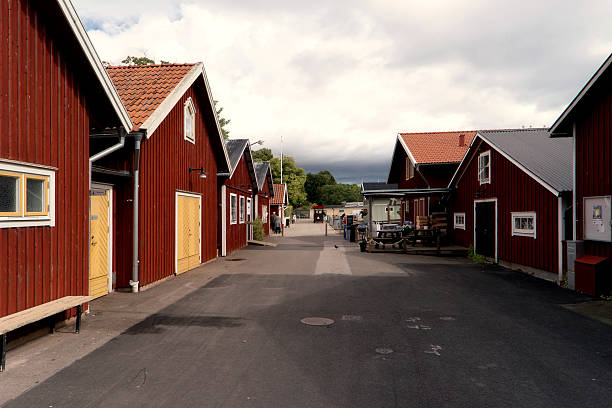 istock Timber Houses in Hjo in Sweden 614638390