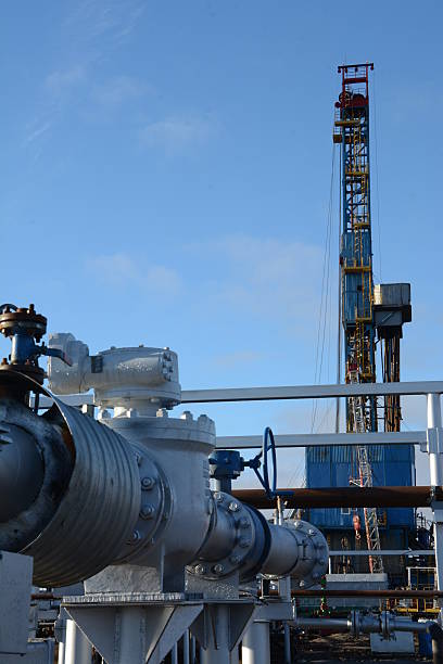 istock The drilling rig to drill for oil and gas 614643286