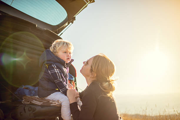 istock Mother and son on the road trip 614643804
