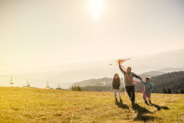 Flying a kite with Grandfather