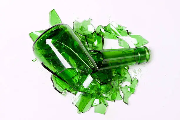 Photo of smashed empty bottle