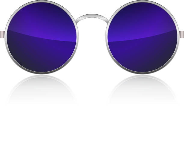 runde brille isoliert auf weißem hintergrund. vektor - human eye glass eyesight sunglasses stock-grafiken, -clipart, -cartoons und -symbole