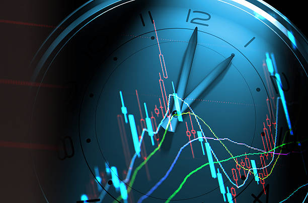 istock Time and stock market data statistics, financial and economic data 614649862