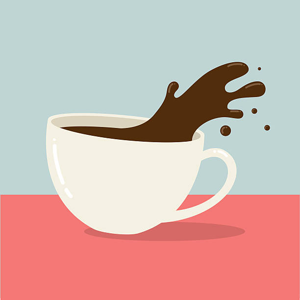 Hot coffee Vector illustration of a cup of hot coffee caffeine illustrations stock illustrations