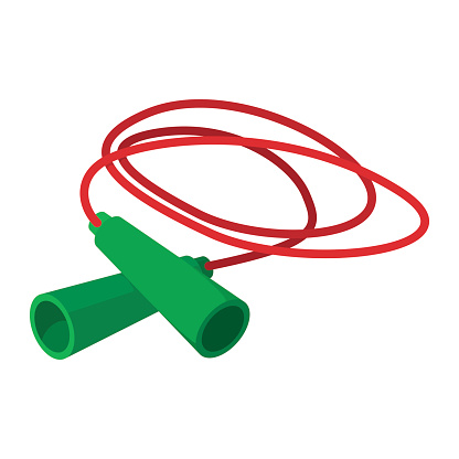 Skipping rope cartoon icon on a white background