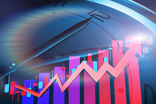 istock Time and stock market data statistics, financial and economic data 614651312