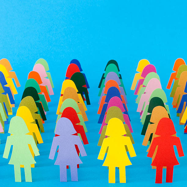 istock Rows of multicolored women 614702398
