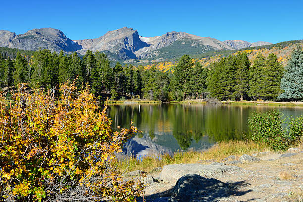istock Mountains and alpine lake with reflection in the fall 614702656