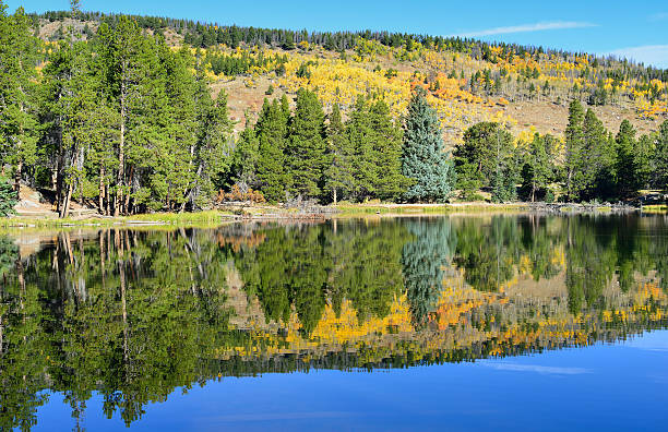 istock Mountains and alpine lake with reflection in the fall 614703000