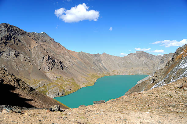 istock Alpine lake green hue 614703632